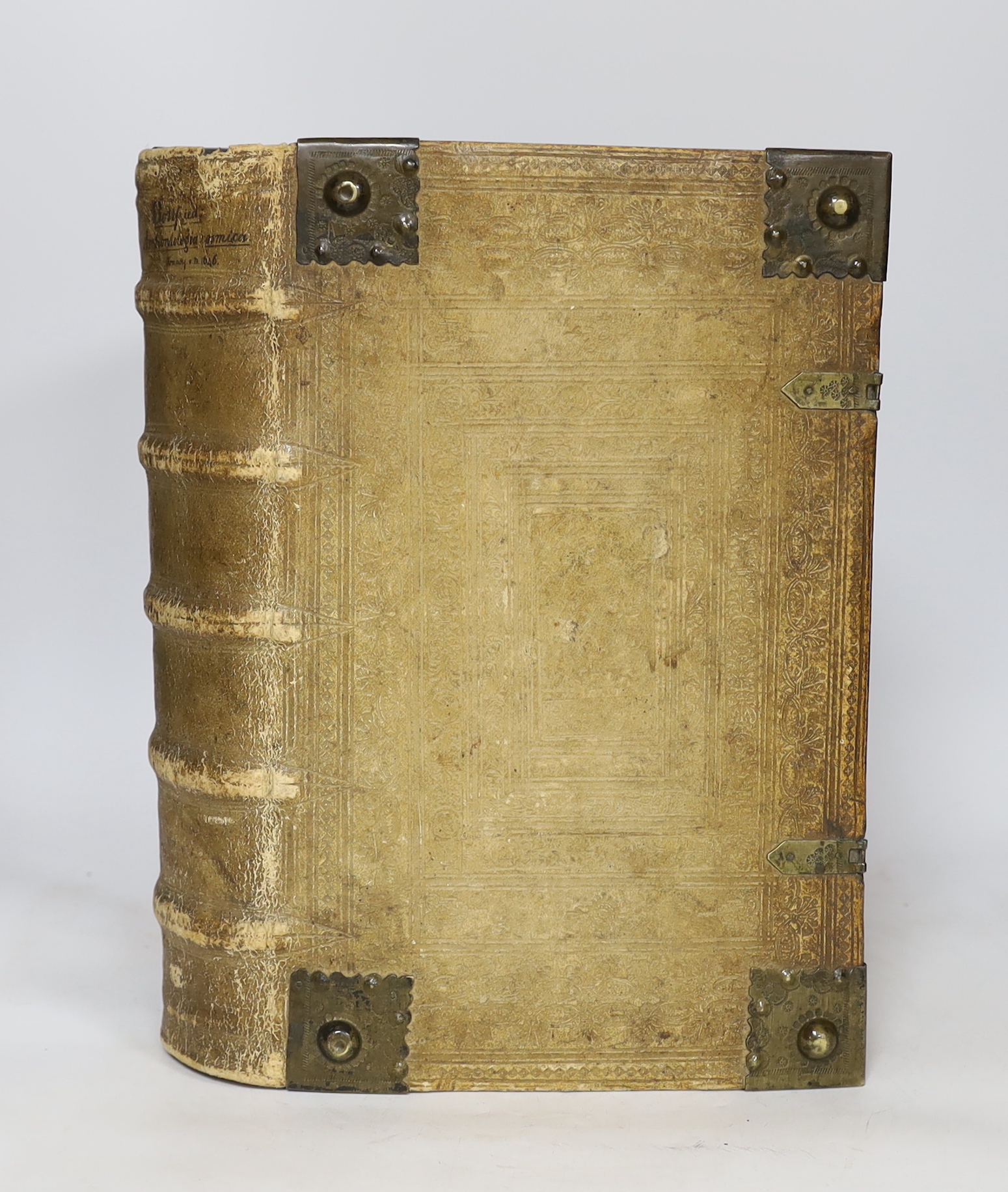 A large leather bound volume: Archonto-Logica Cosmically 1646